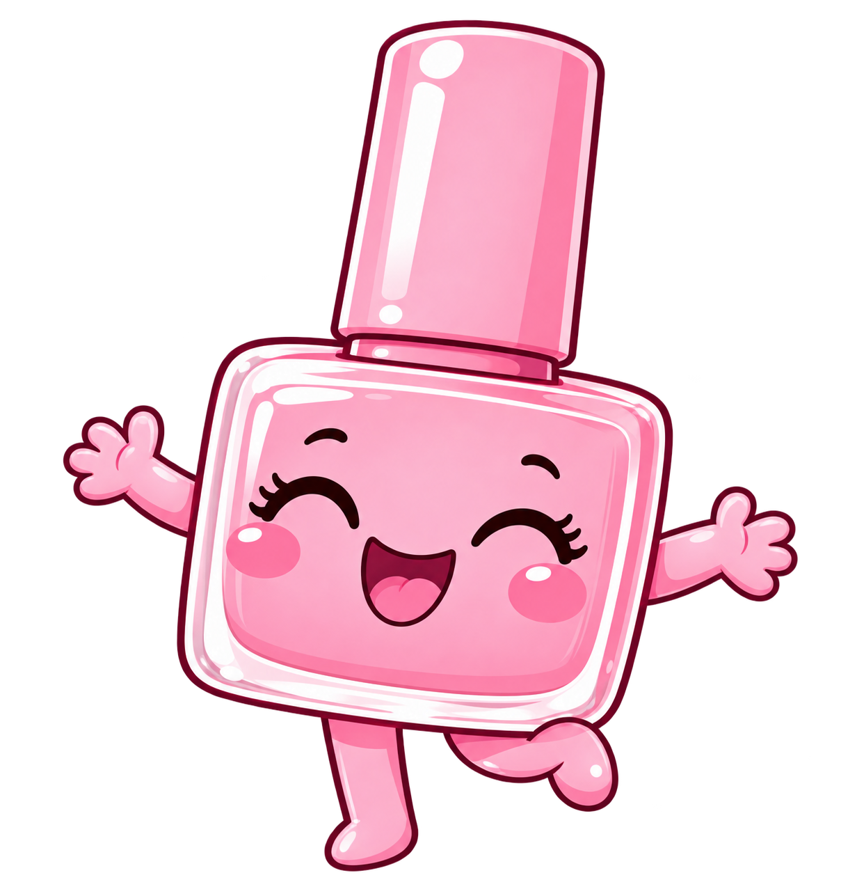 Naly, la mascota de NailsControl, saludando alegremente